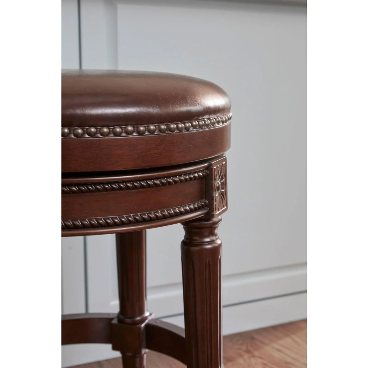Walnut Counter Height Swivel Stool T28037