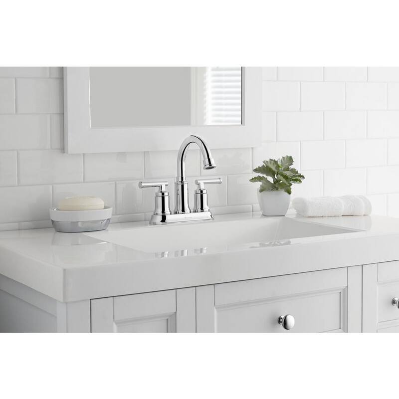 4 in. Centerset Double-Handle High-Arc Bathroom Faucet Polished Chrome 2-Pack A14525