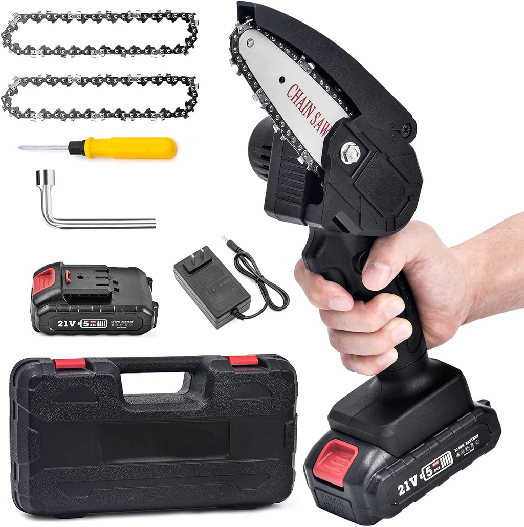 Cordless Electric Mini Chainsaw with 2 Batteries M81744