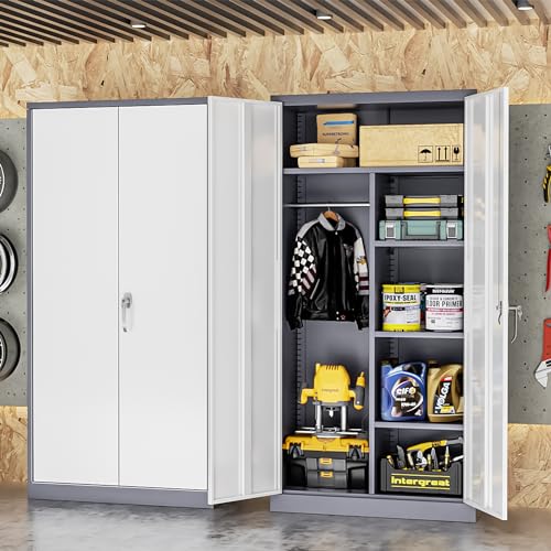 Black Metal Storage Cabinet with Adjustable Shelves X8482