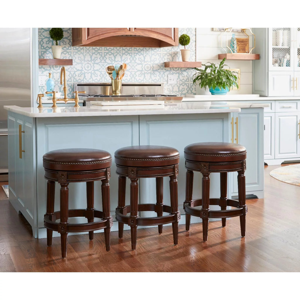 Walnut Counter Height Swivel Stool T28037