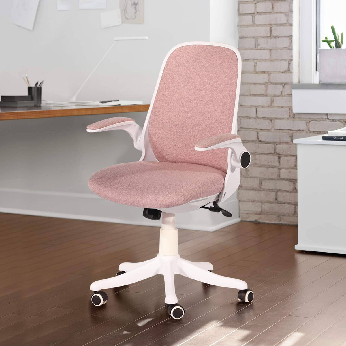 Black Home Office Chair with Flip-Up Arms P97153