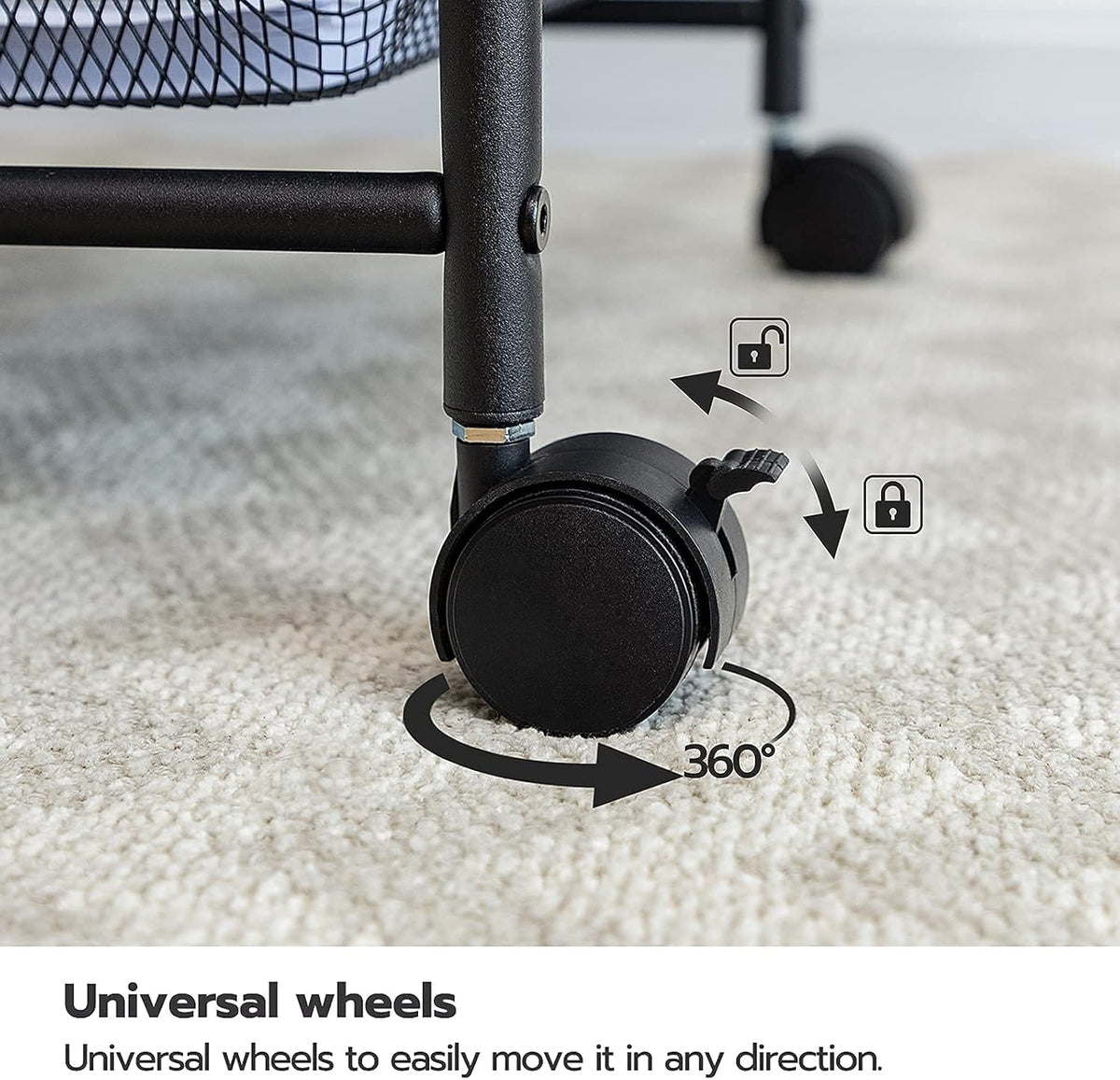 5 Tier Rolling Cart with Mesh Drawers and Wheels K9848