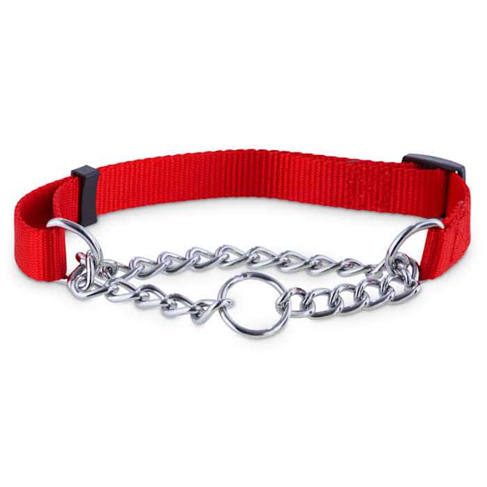 Check Nylon & Chain Dog Collar P501104