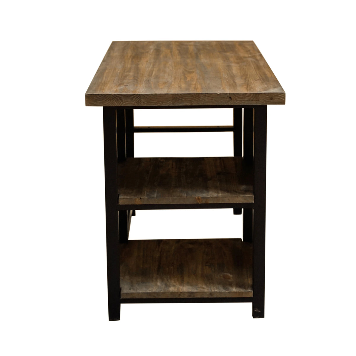 Metal and Solid Wood Desk with 2 Shelves T56983