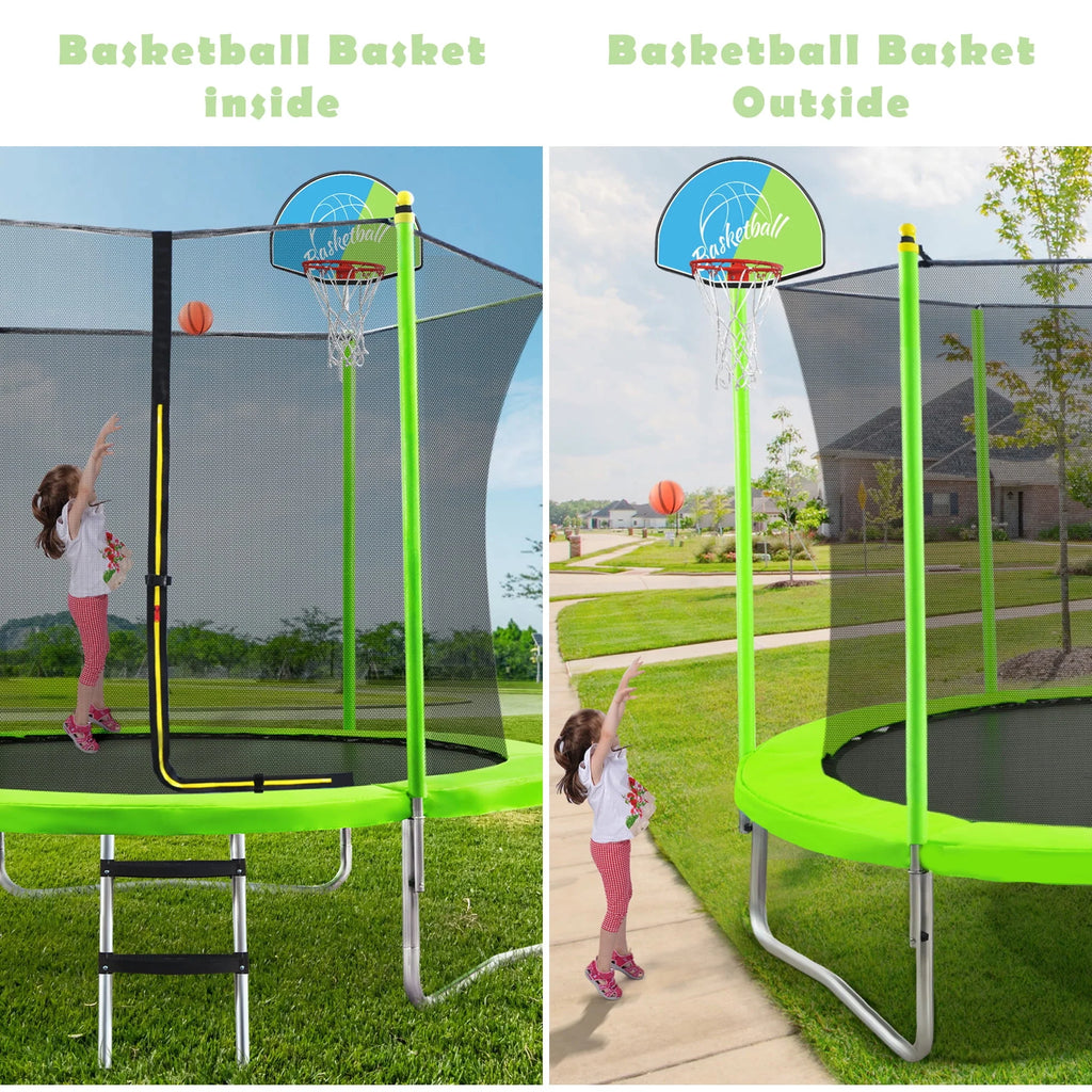 8FT Trampoline with Safety Enclosure Net and Ladder J946707