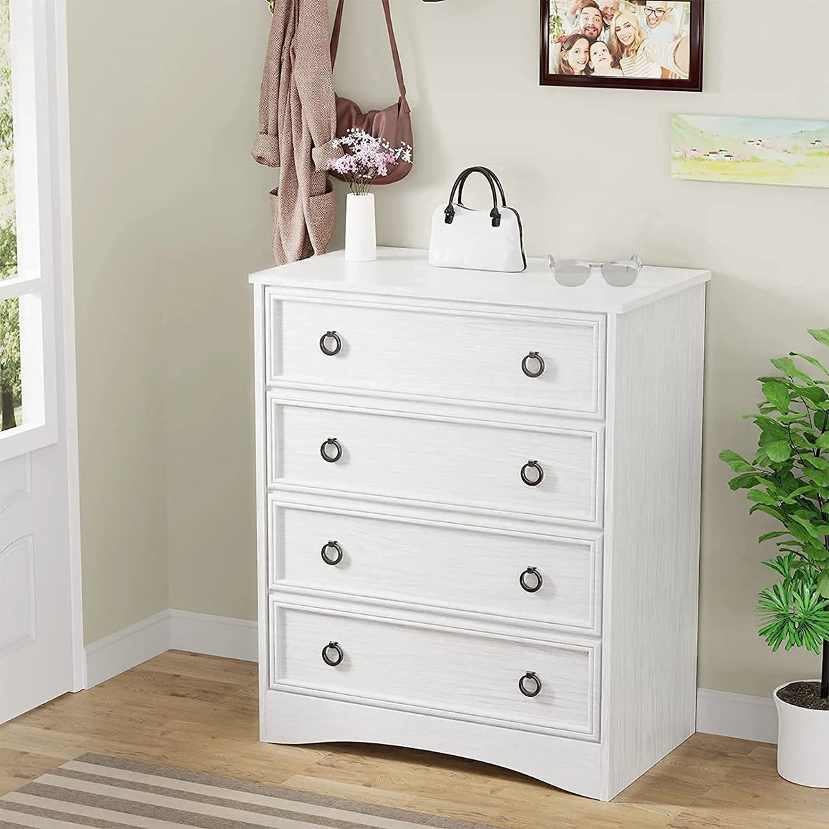 4 Drawer Gray Wood Dresser K860