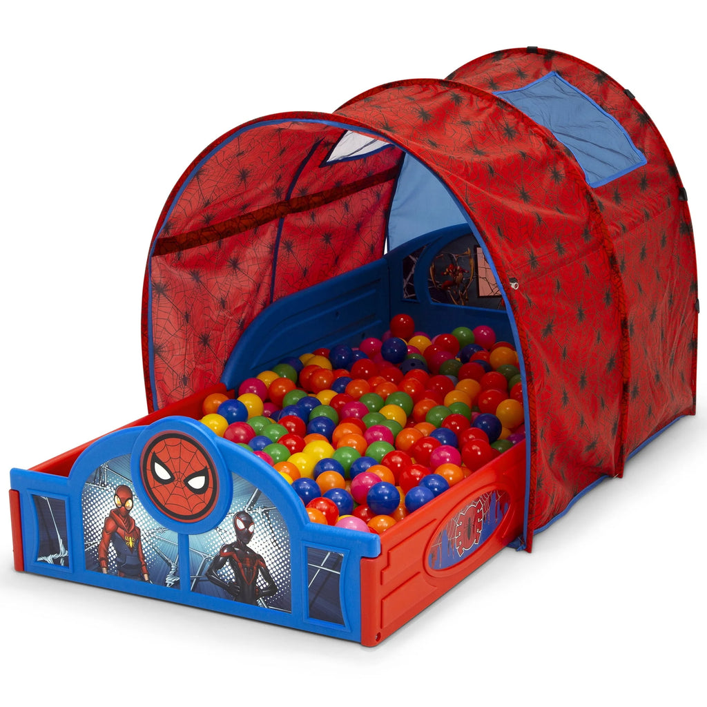 Toddler Bed with Tent and Built-In Guardrails Q563689