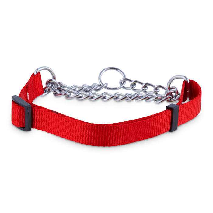 Check Nylon & Chain Dog Collar P501104