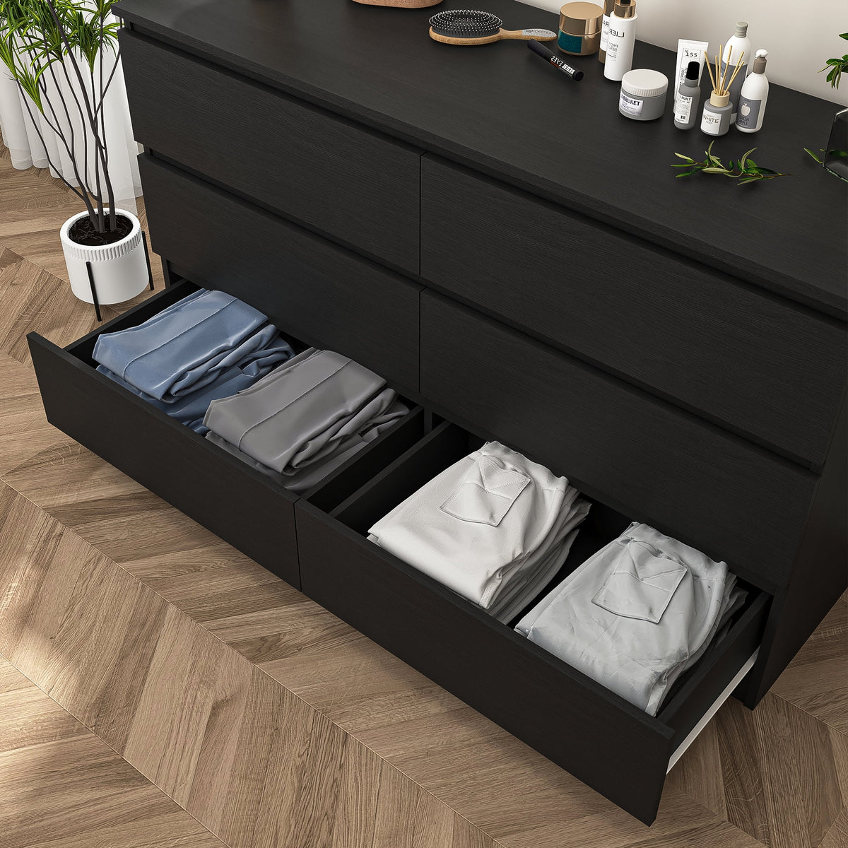 White 6 Drawer Dresser V36566