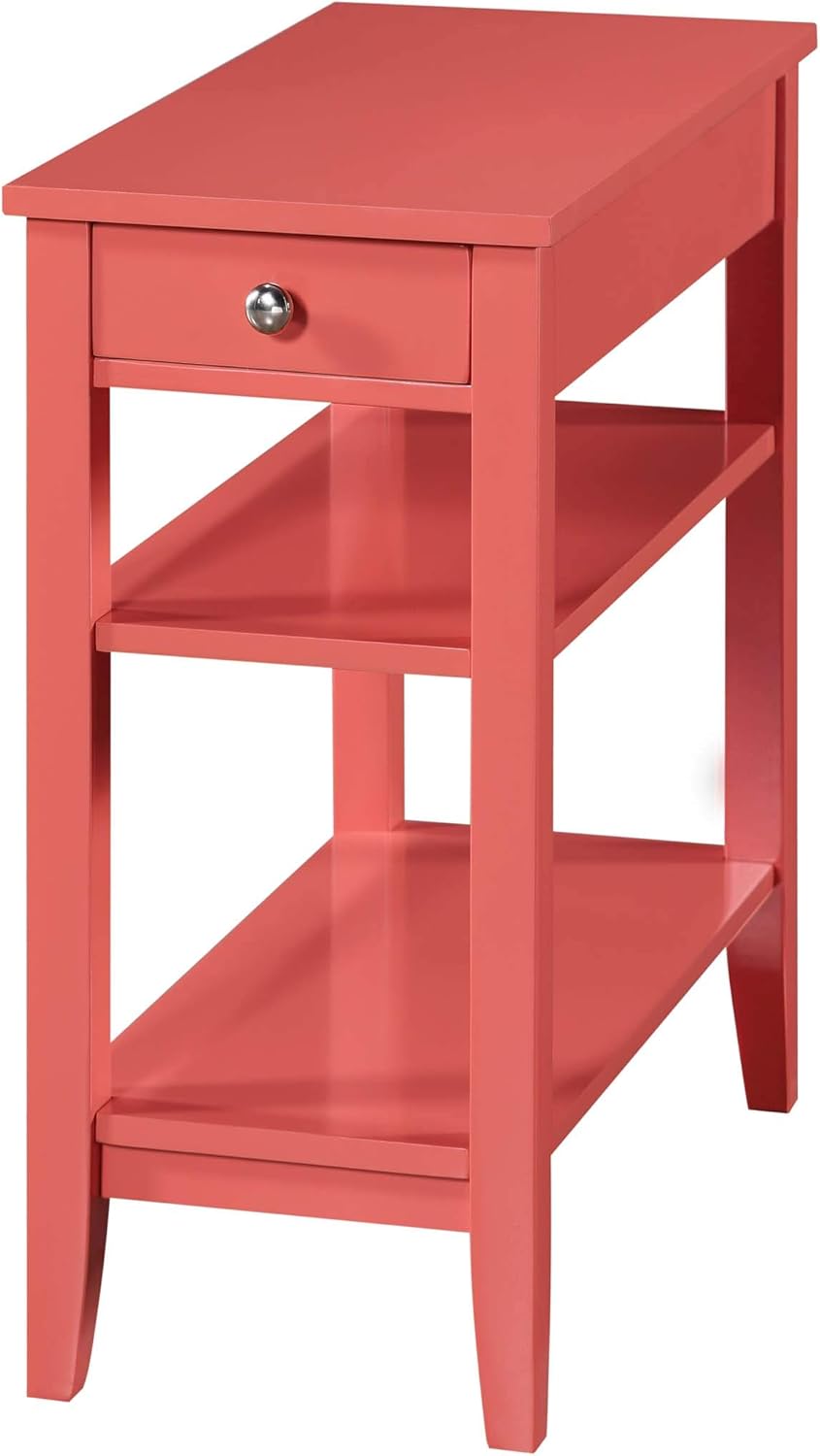 Black 1 Drawer End Table with Shelves P51930