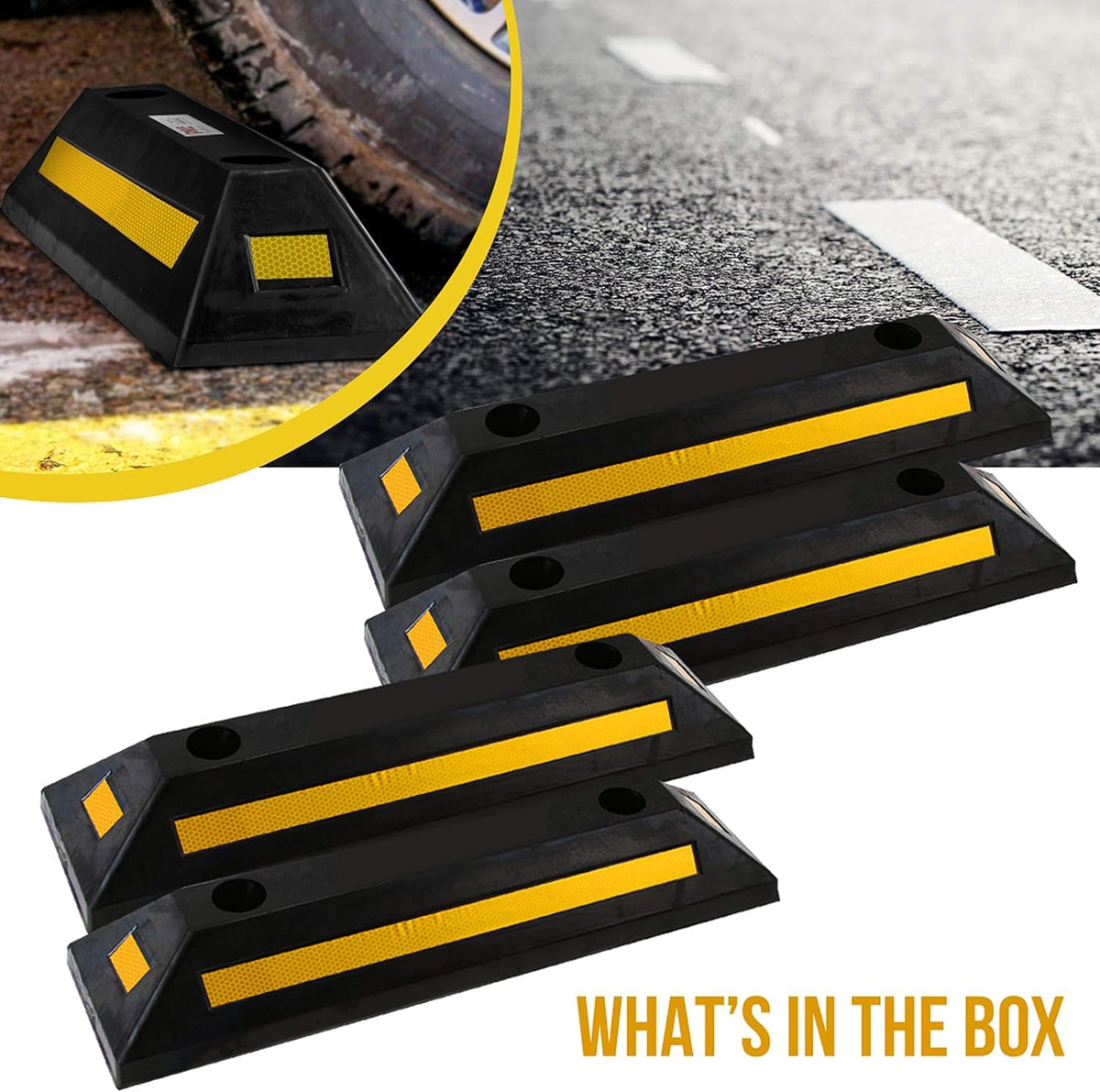 2-Pc Heavy Duty Rubber Parking Stopper K913