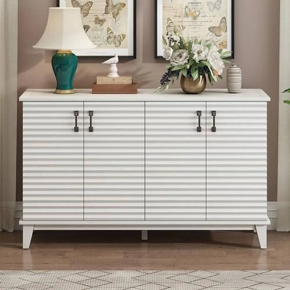 60" 4 Door Sideboard Cabinet with Marble Sticker Desktop X6485