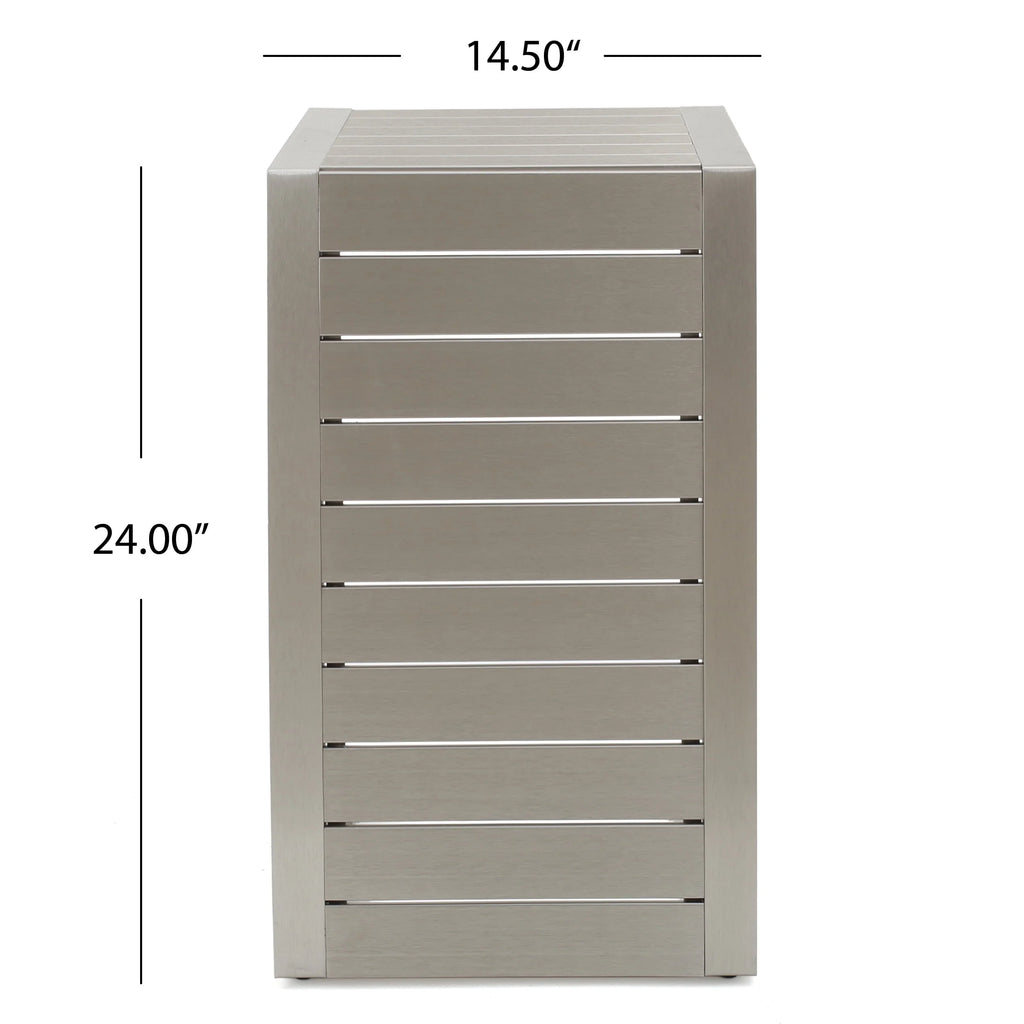 Gray Aluminum Outdoor Club Chairs with Side Table P685