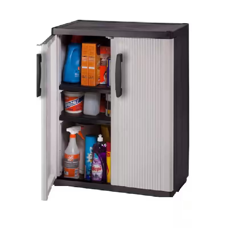 Gray Plastic Freestanding Garage Base Cabinet Y681347
