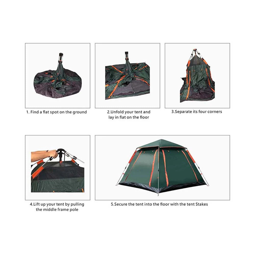 Waterproof Windproof 5 People Dome Camping Tent C54223