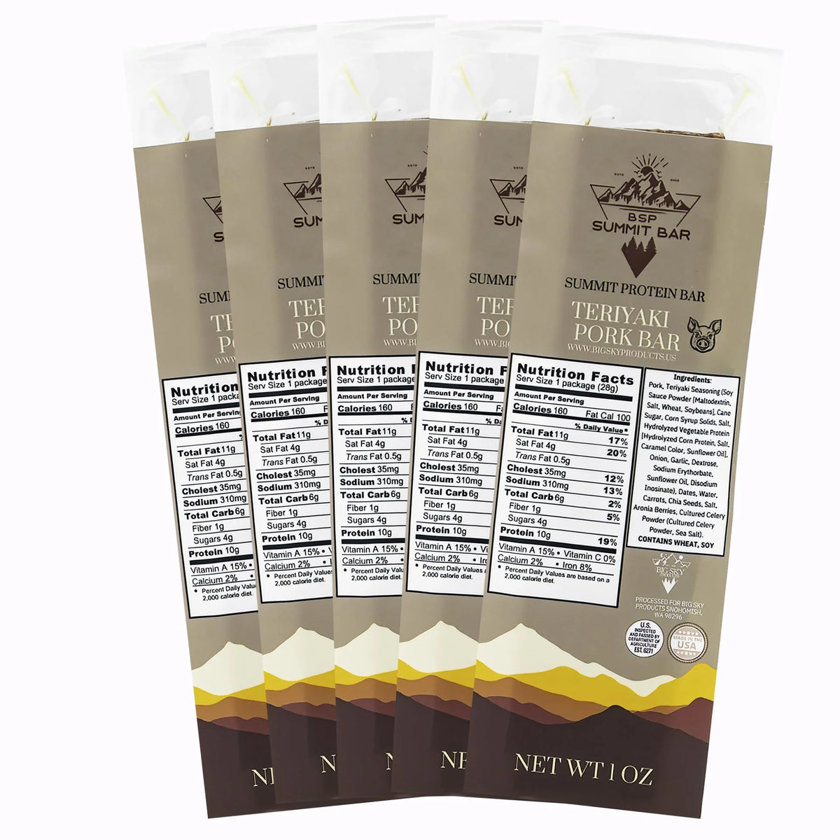 High Protein Teriyaki Pork Meat Bars 5 Pack Q949