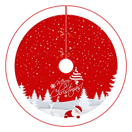 Red 48 inches Plush Christmas Tree Skirt P895