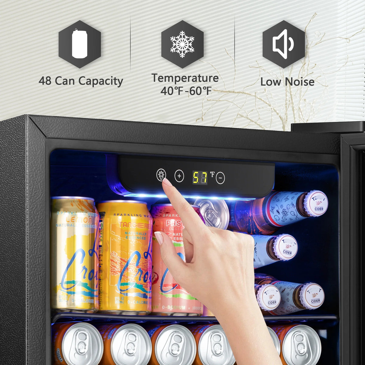 1.7 cu.ft Black Beverage Cooler & Refrigerator V4374