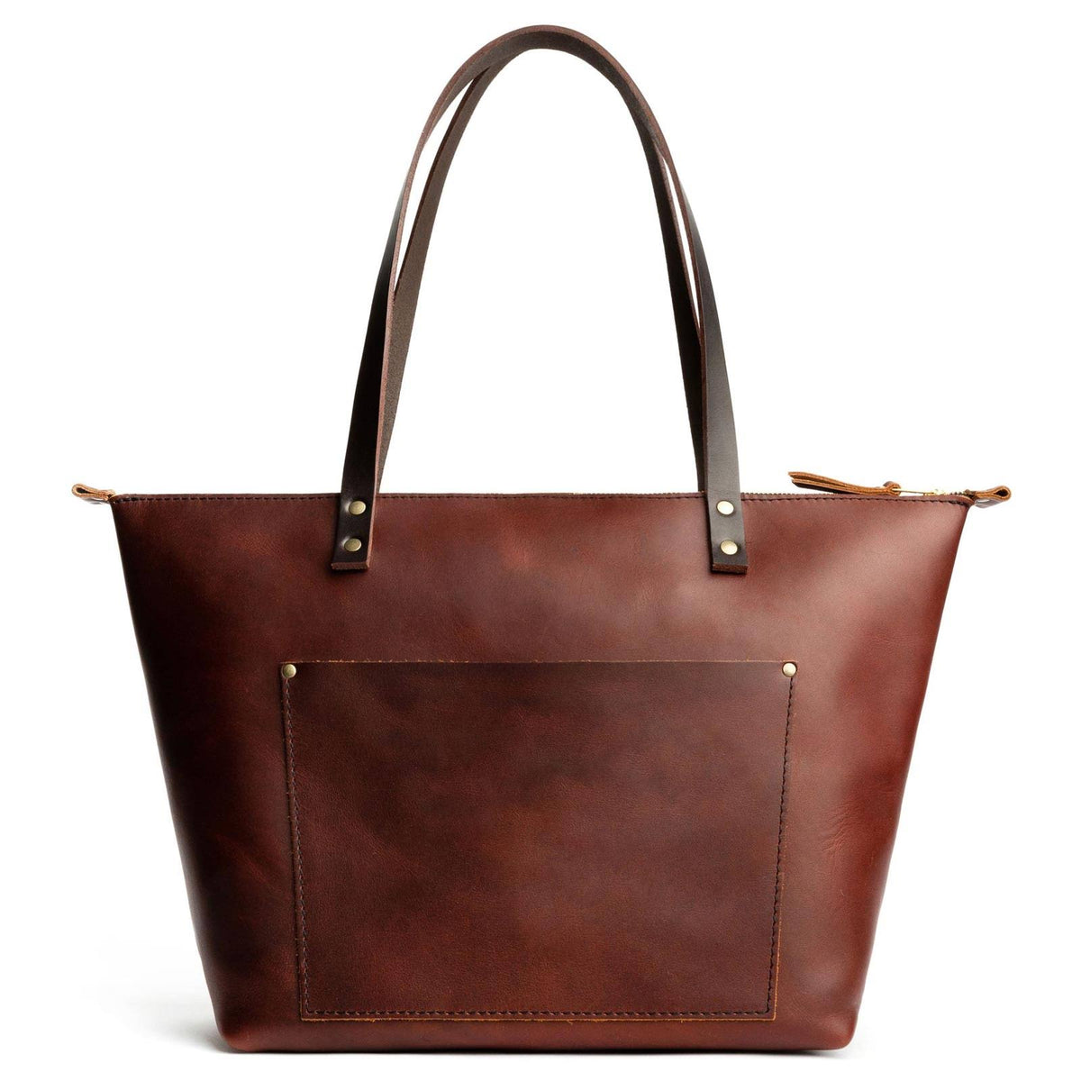 Cognac Large Zipper Tote B906