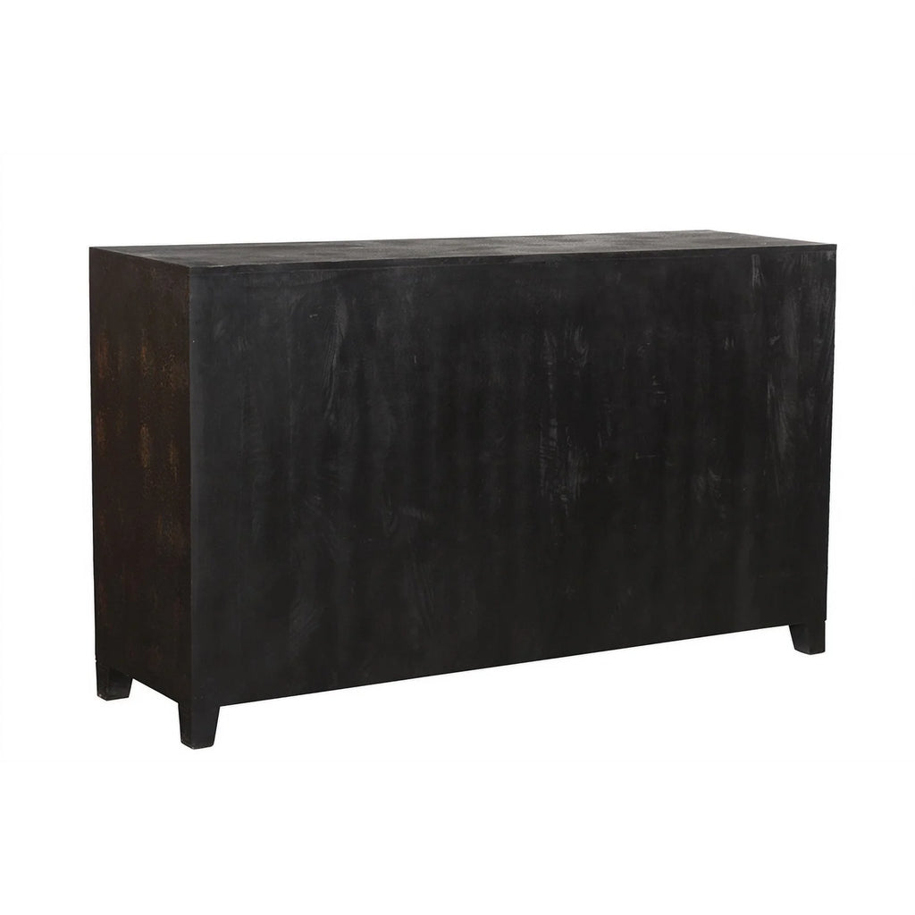 Black 4-door Solid Wood Sideboard B3797