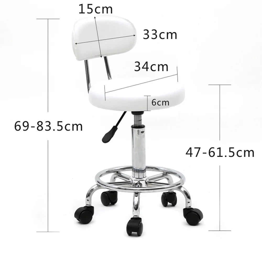 White Adjustable Drafting Chair with Foot Rest E53022