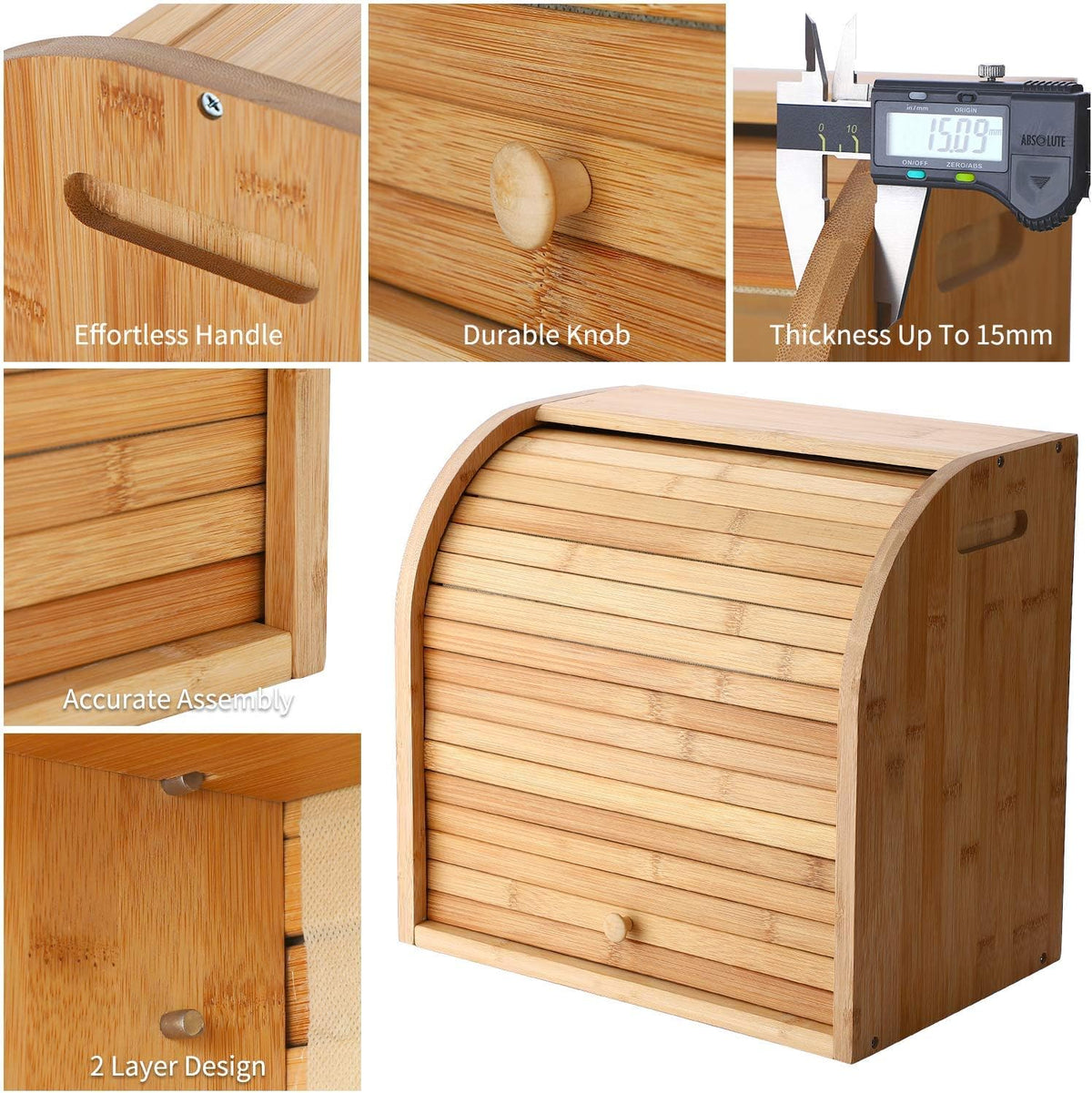 Bamboo 2 Layer Bread Box A87408