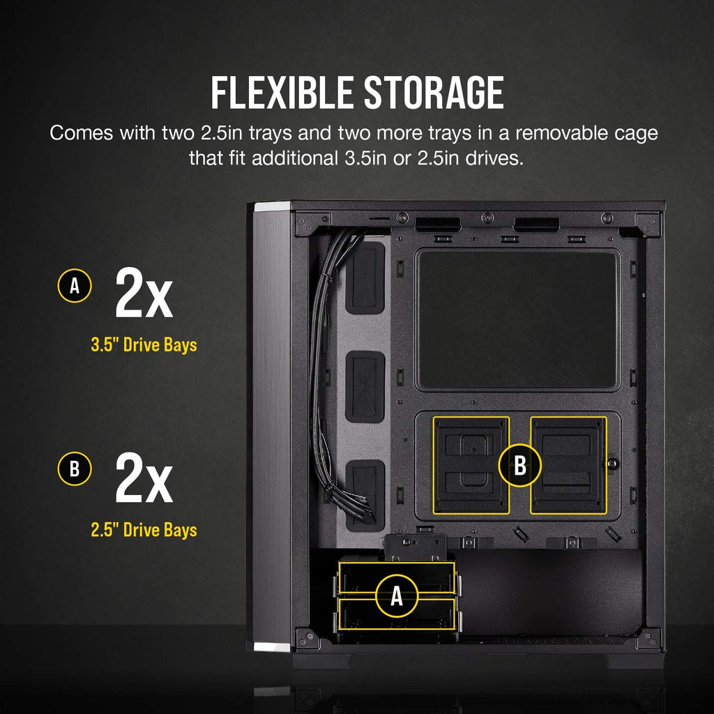 Black Tempered Glass Mid-Tower ATX Gaming Case X545213