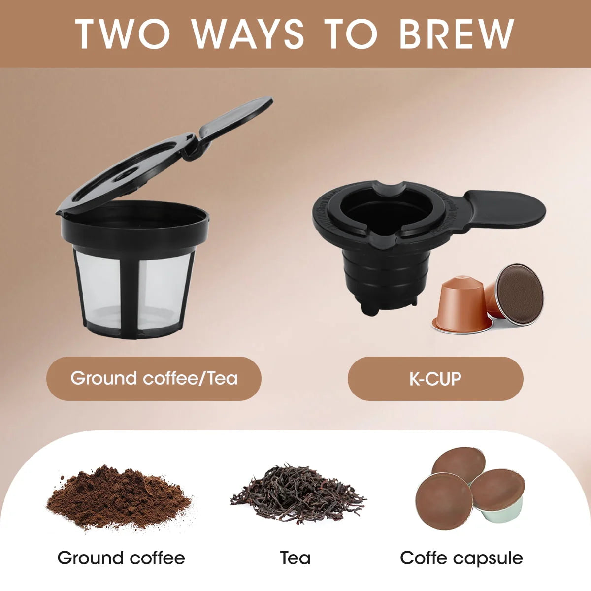 Single Serve Coffee Maker with 30 Oz Detachable Reservoir, Black O595