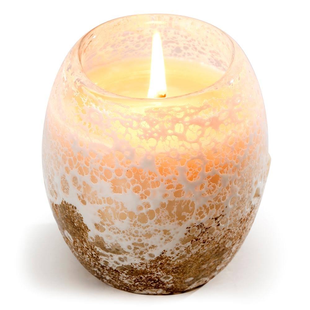 Glass Candle White Sandstone C64186