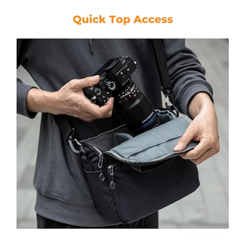 Camera Sling Bag Crossbody Camera Case DSLR SLR Compact Shoulder Photography Bag Beige K520