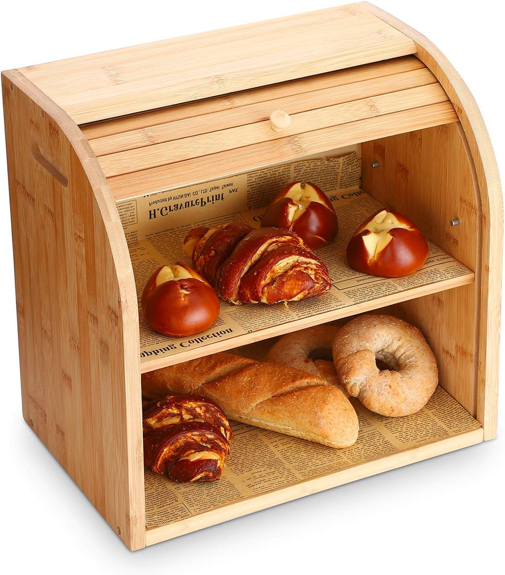 Bamboo 2 Layer Bread Box A87408