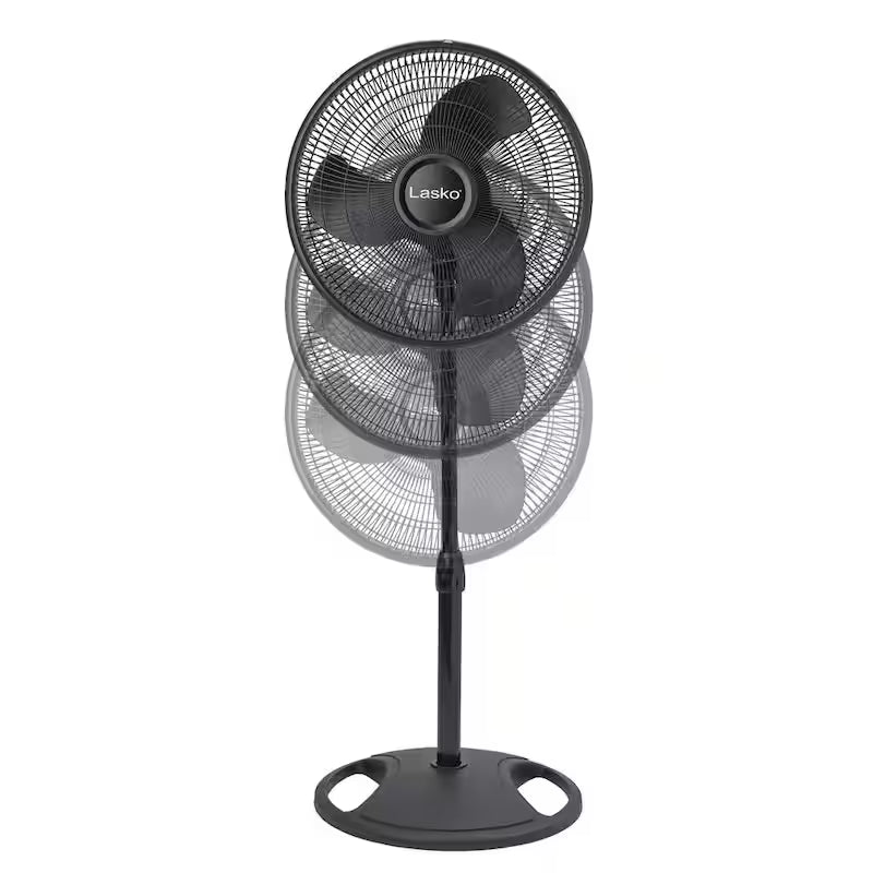 16 in. 3 Speed Oscillating Pedestal Fan with Adjustable Height in Black C713142