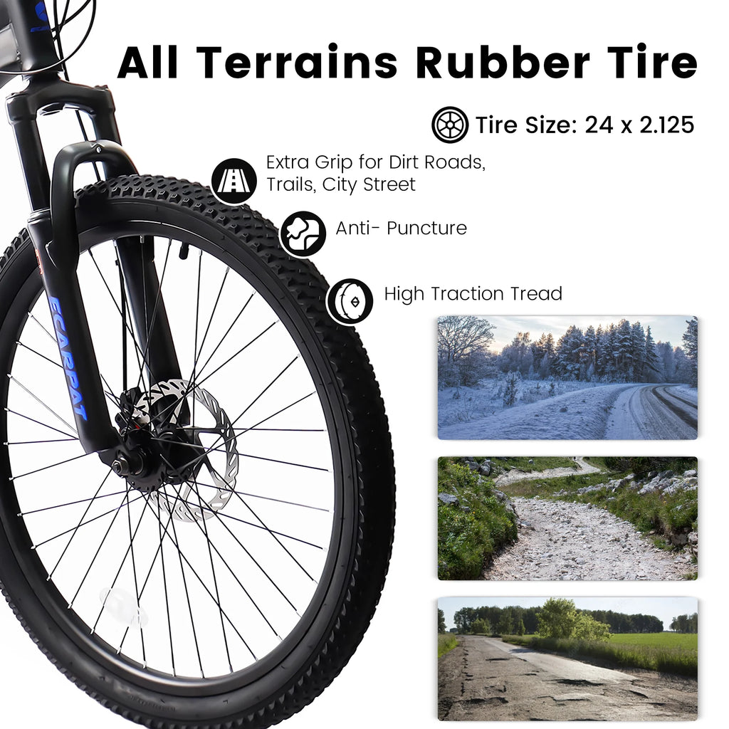 24 Inch 21-Speed Full Suspension Mountain Bike T3762