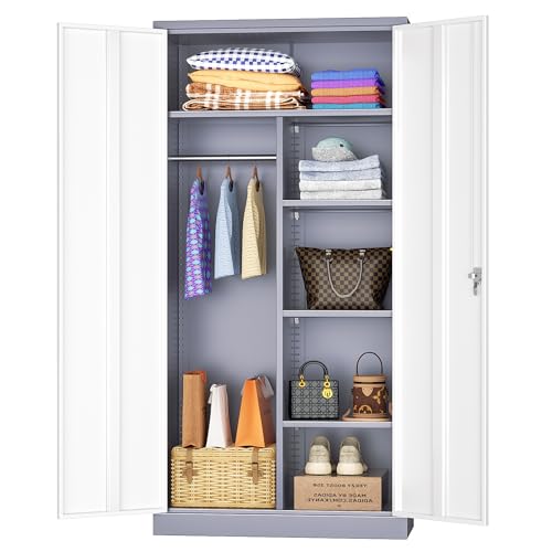 Black Metal Storage Cabinet with Adjustable Shelves X8482