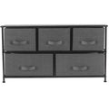 5 Drawer Fabric Dresser with Steel Frame and Wood Top D723