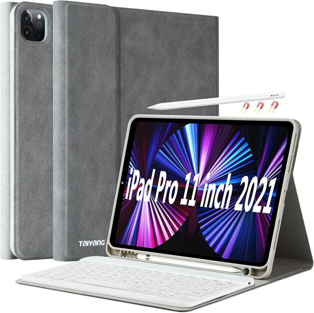 iPad Pro 11 Case with Keyboard, Built-in Pencil Holder Detachable Wireless Keyboard C26450