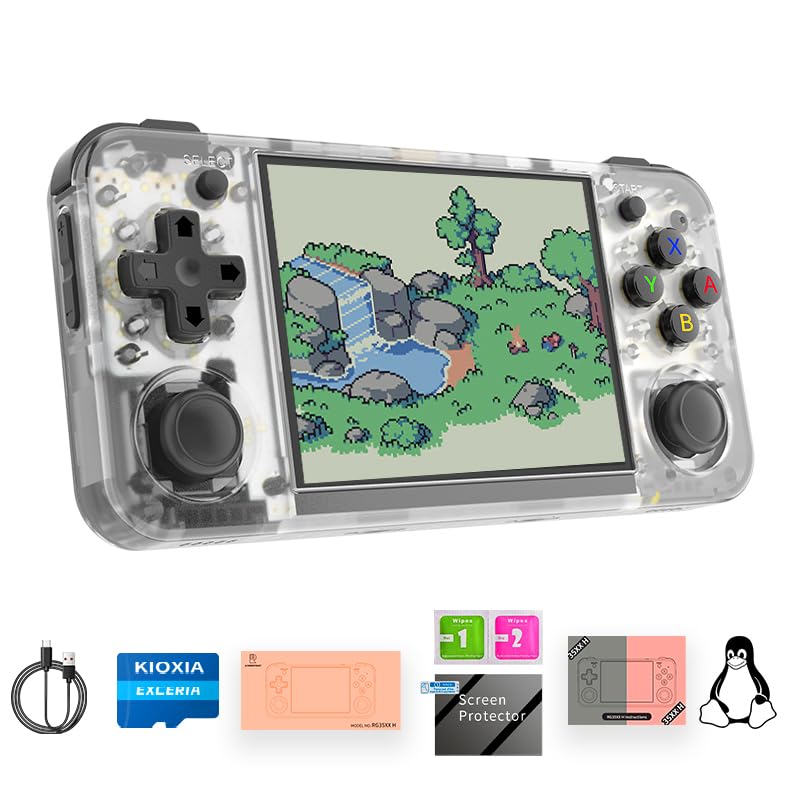 Black Retro Handheld Game Console with 3.5 inch IPS Screen and 64G TF Card J5755