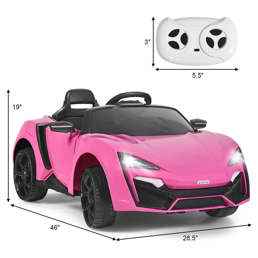 12V Kids Ride On Car with Lights MP3 Openable Doors Pink Z860