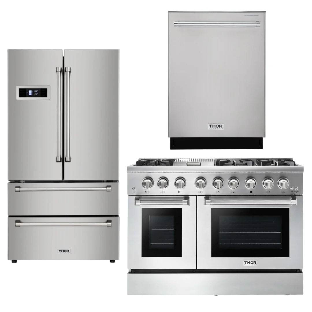 48 inch Propane Dual Fuel Range, Refrigerator, Dishwasher D89139