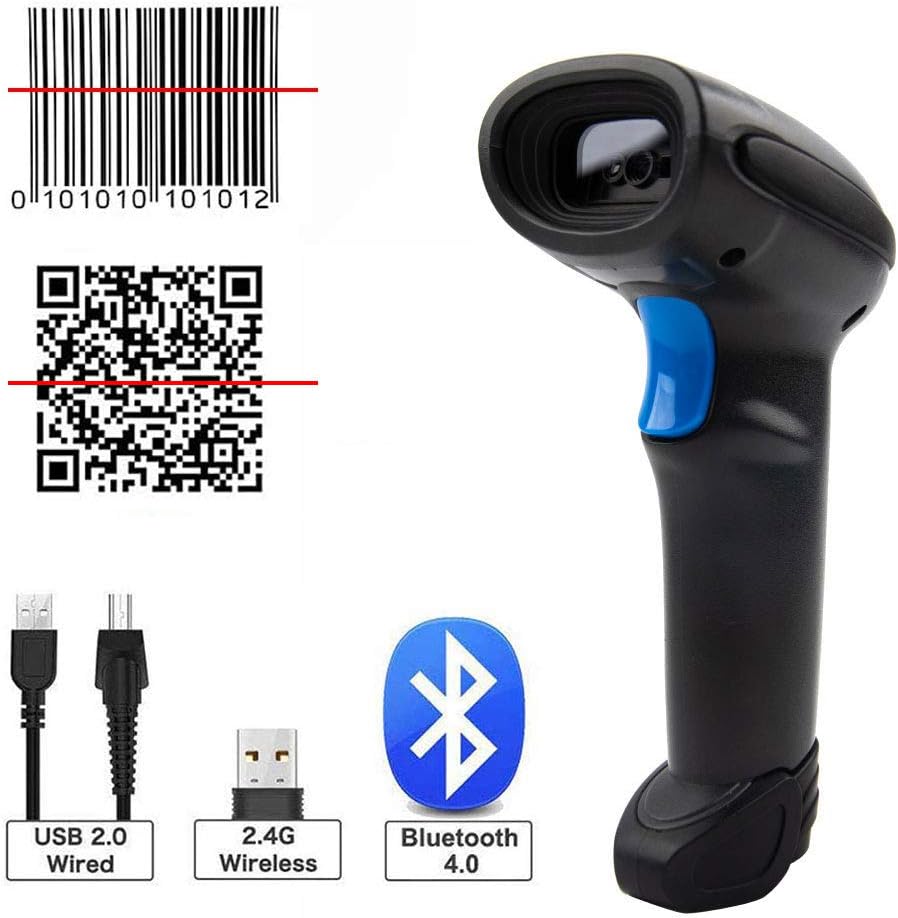 2D Wireless Barcode Scanner USB Rechargeable E82818