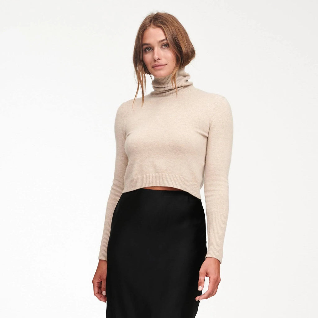 Cashmere Cropped Turtleneck M373