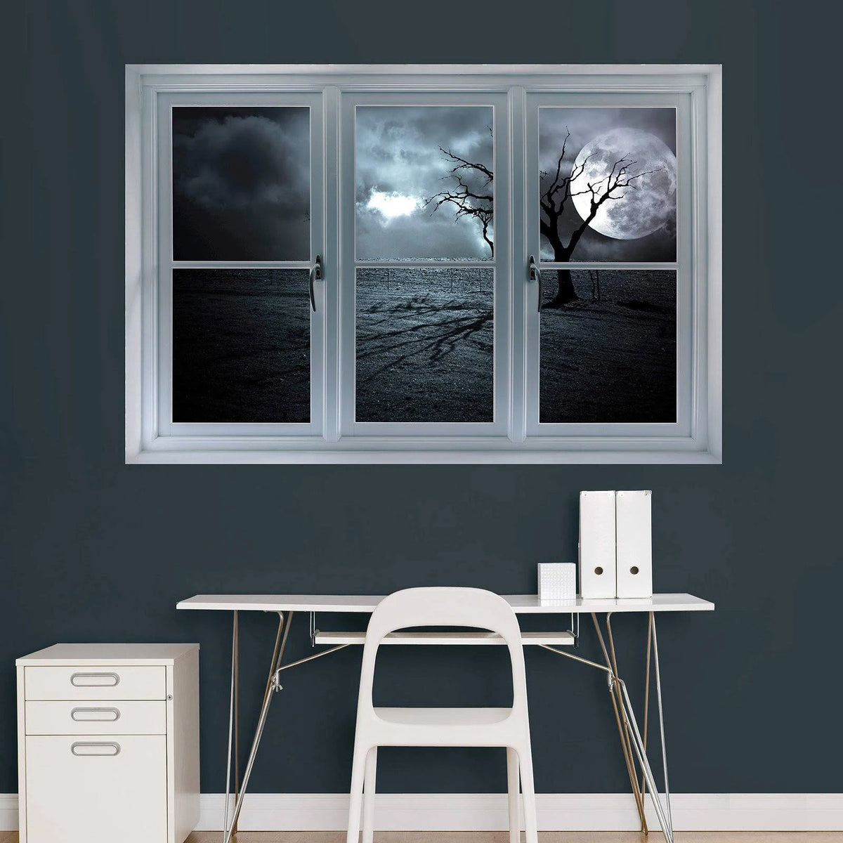Full Moon Window Wall Decal G858