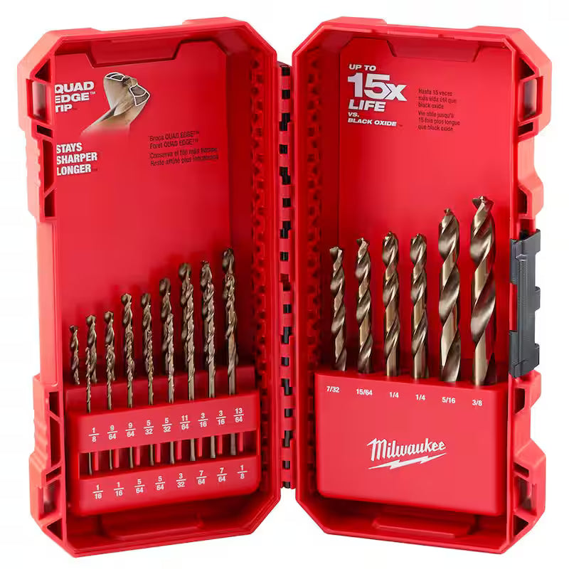 Cobalt Red Helix Twist Drill Bit Set 23-Piece F4891