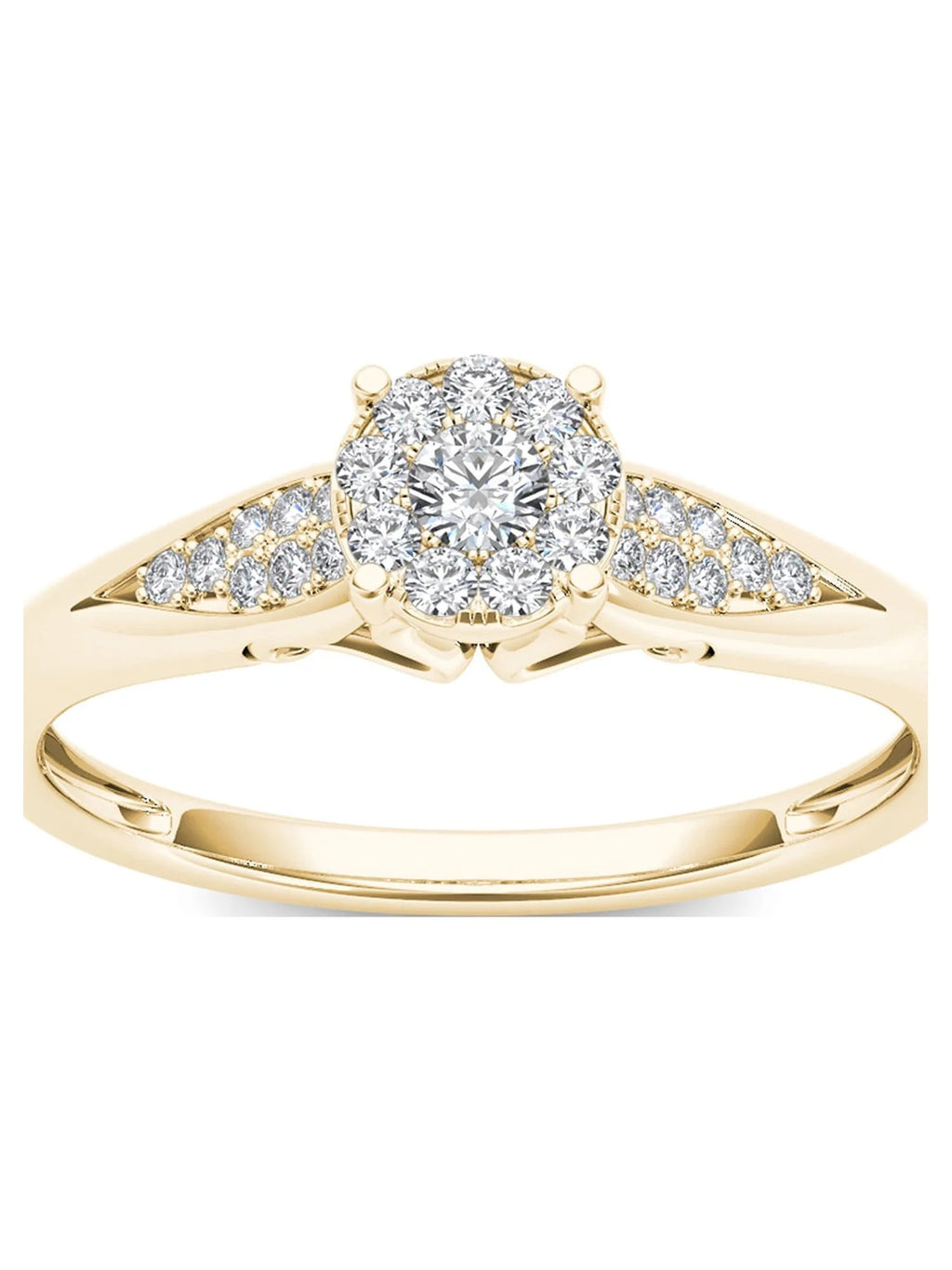 10K Yellow Gold Diamond Cluster Ring R343243