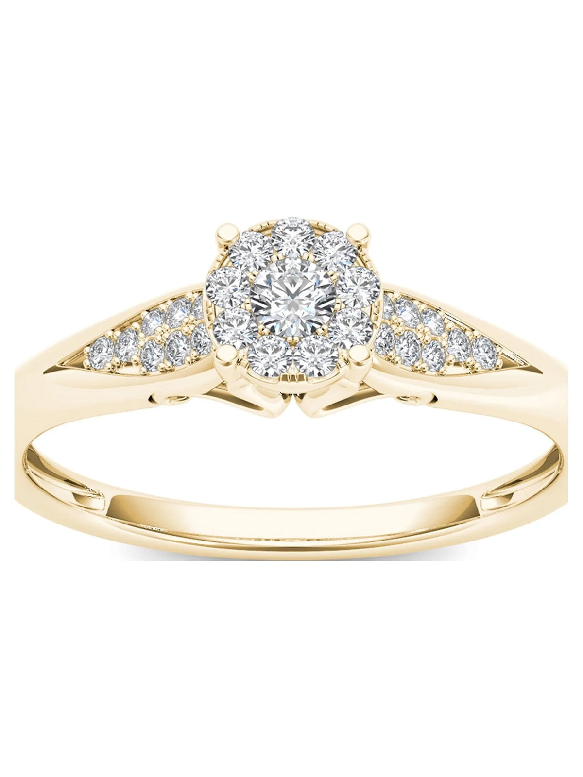 10K Yellow Gold Diamond Cluster Ring R343243