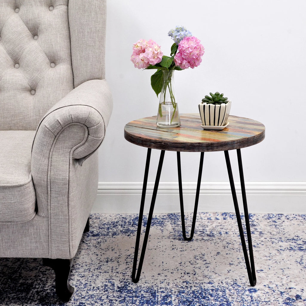 Reclaimed Wood End Table E778167
