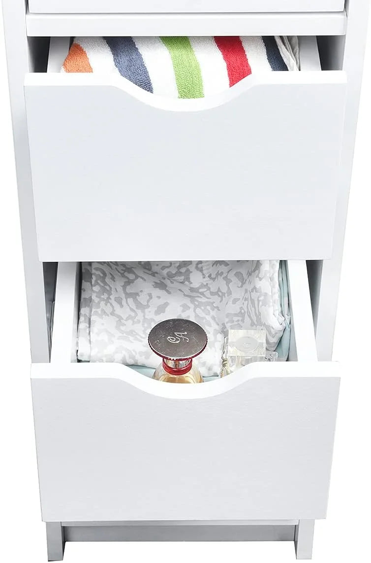 White 4 Drawer Wooden Floor Cabinet W987675