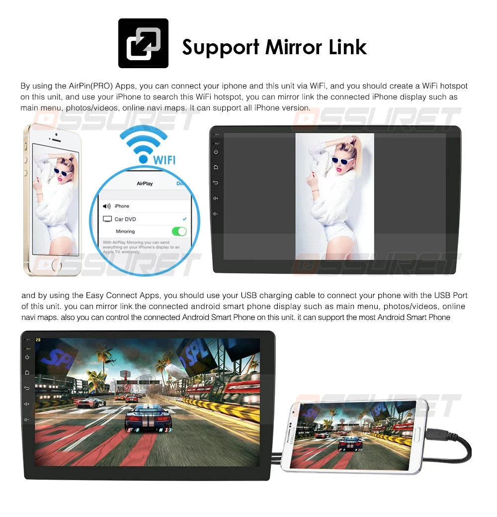 10.1" Android Car Radio Stereo GPS Navigation Carplay B26931