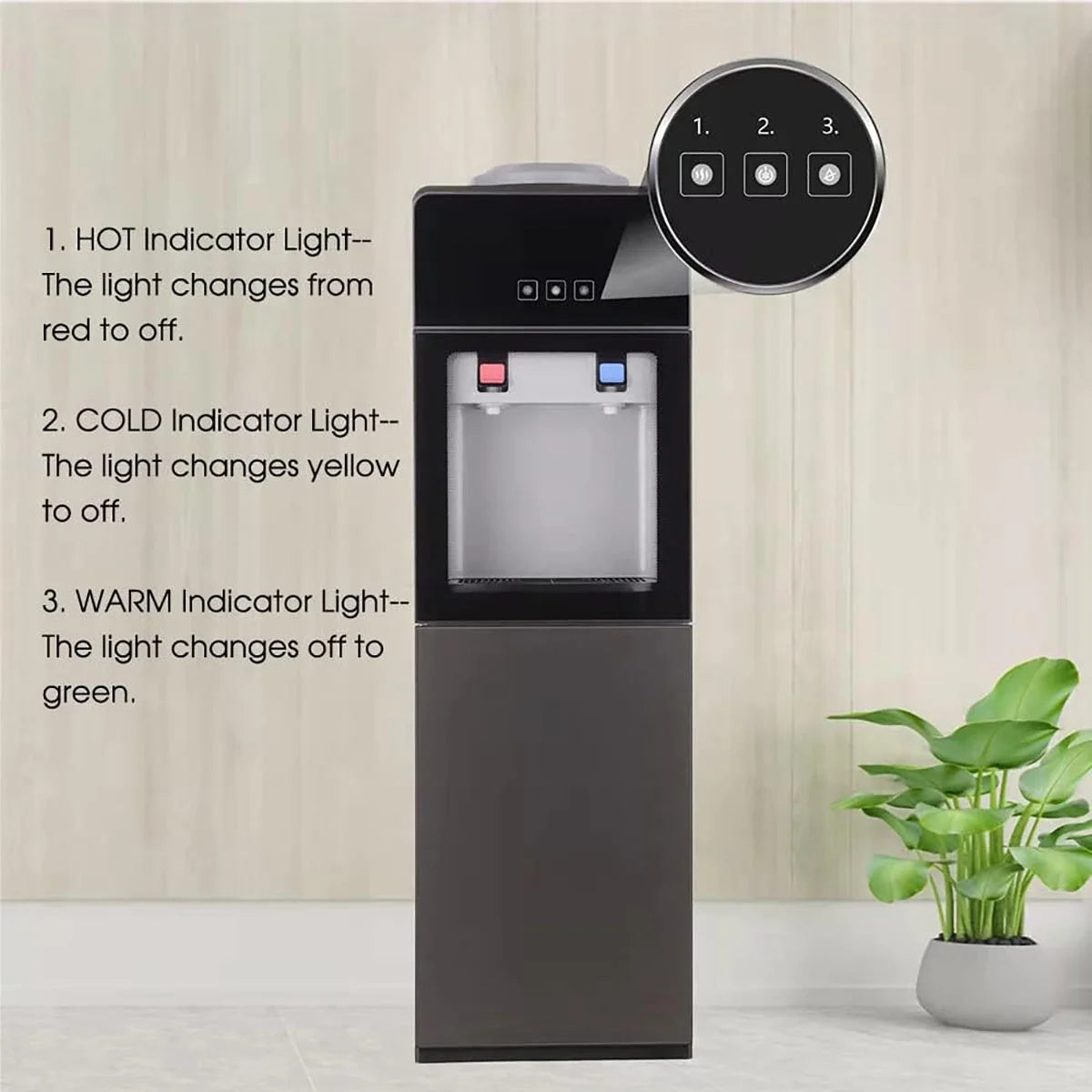 Top-Loading Hot & Cold Water Dispenser with Storage Cabinet Y258